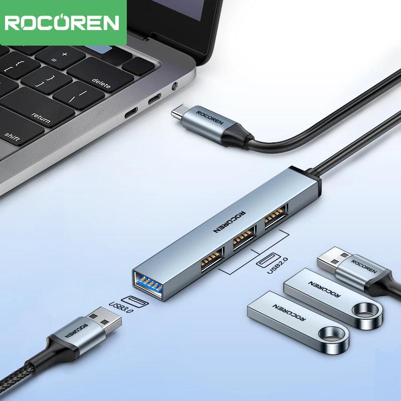 Rocoren ޴  USB ø , ƺ   Ʈ PC ǻͿ, USB C Ÿ-USB 3.0  , 4 in 1